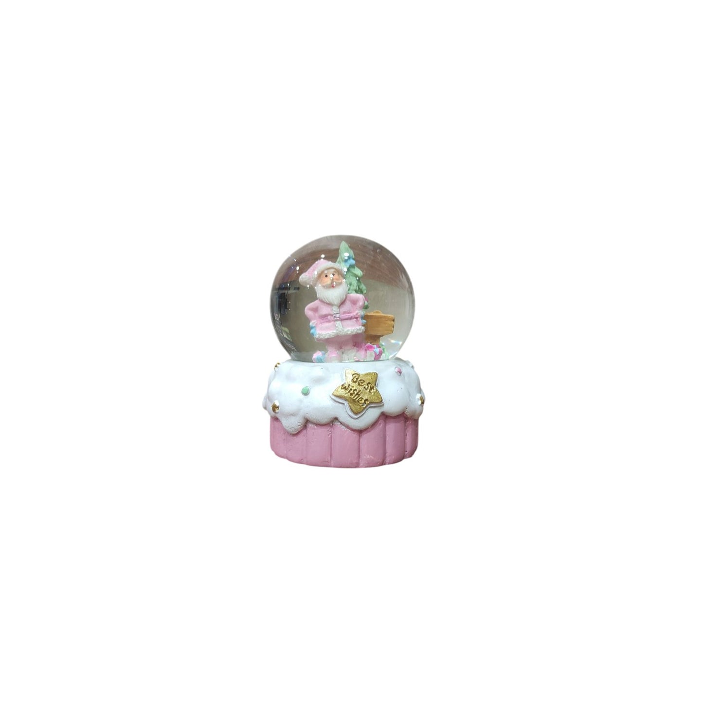 Pink and white water bowl