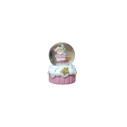 Pink and white water bowl
