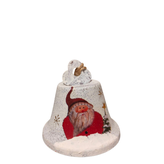White metal santa bell