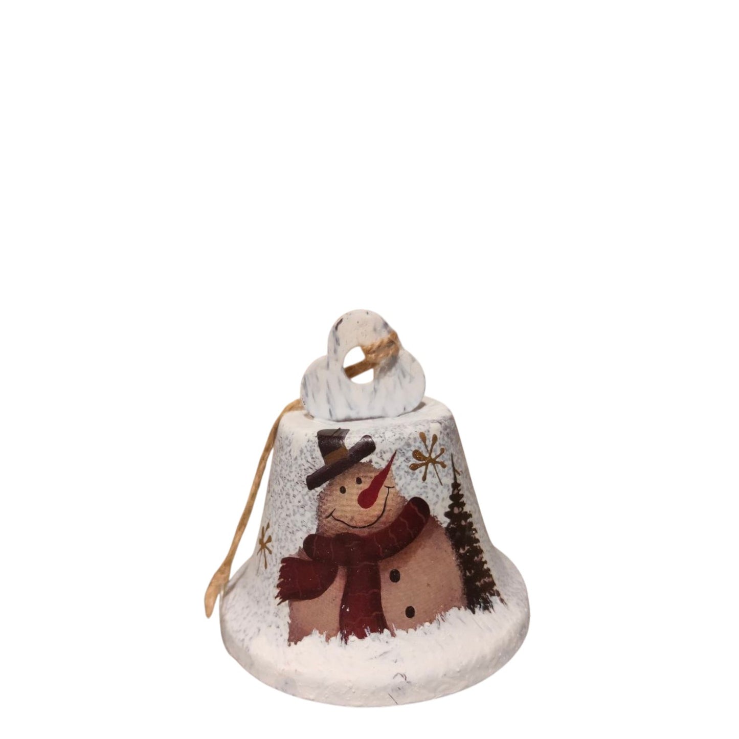 White Snowman Metal Bell