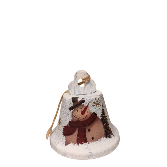 White Snowman Metal Bell