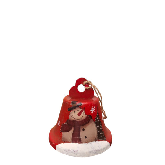 Red Snowman Metal Bell