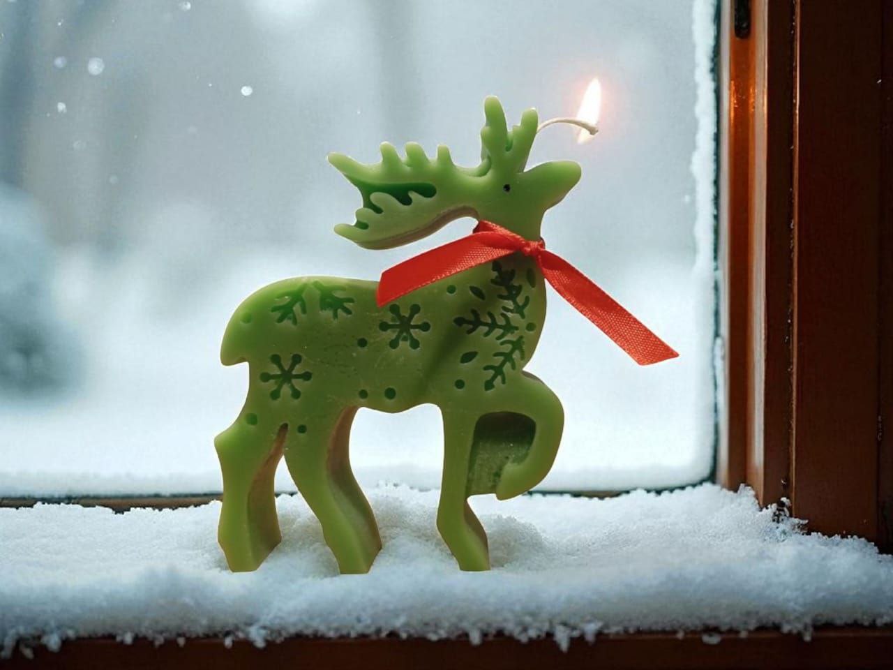 Large standing deer candle