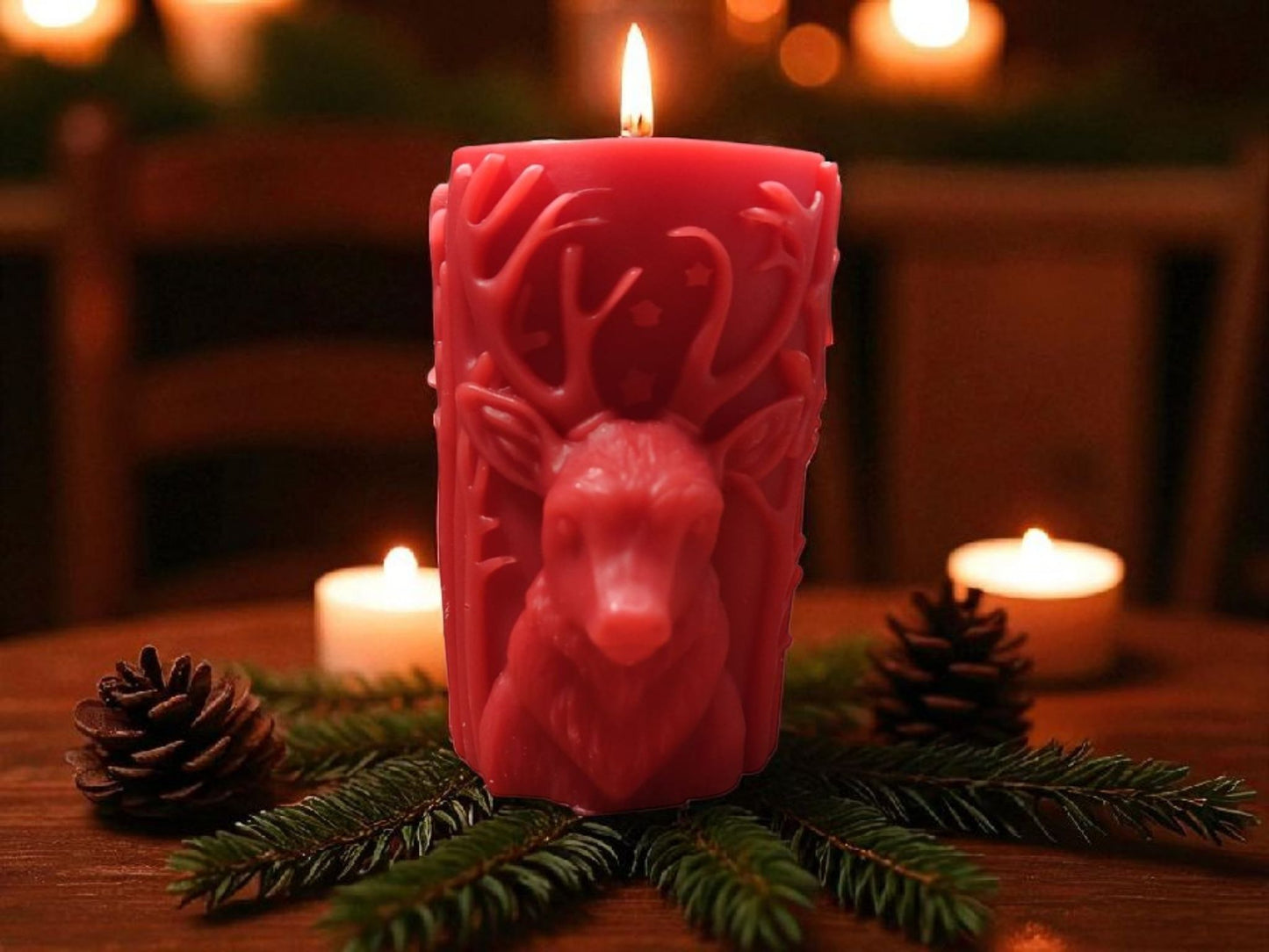 Deer face candle