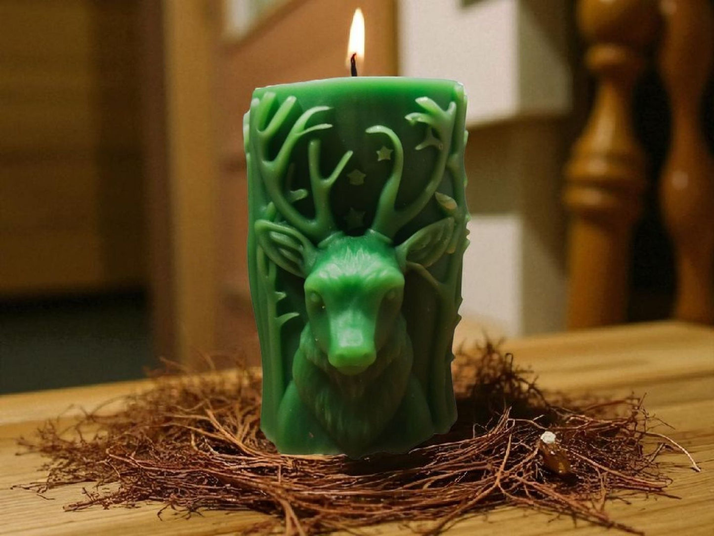 Deer face candle