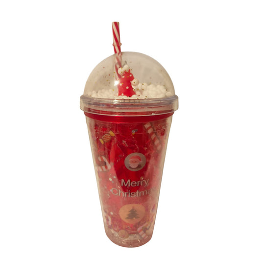 Acrylic mug with straw