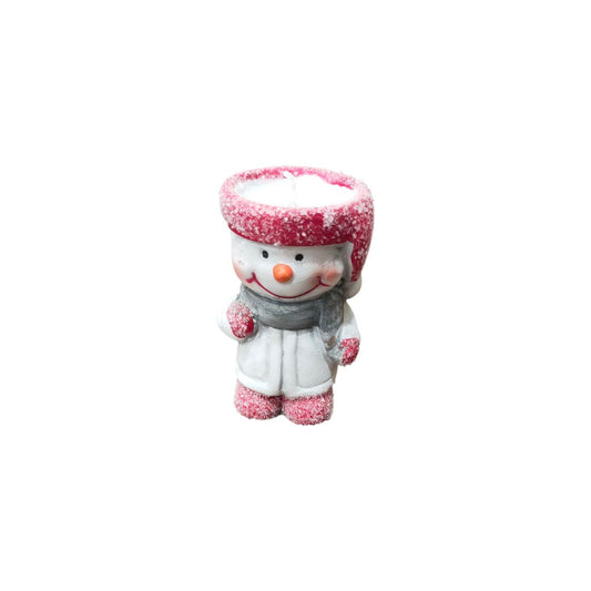 Snowman standing candle