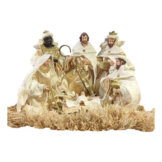Gold fabric nativity