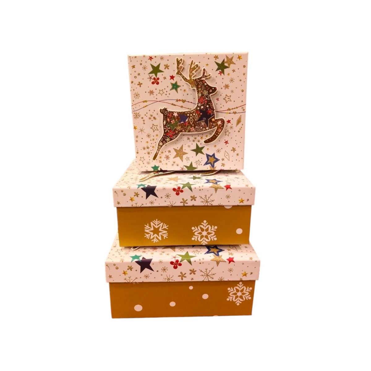 Set of cardboard Christmas boxes