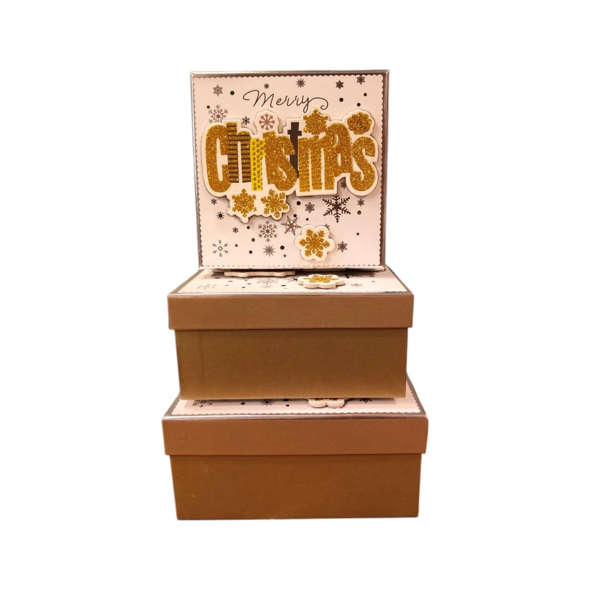 Set of cardboard Christmas boxes