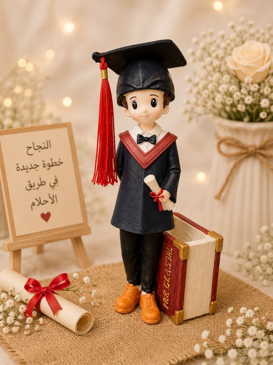 Statue of a standing graduate