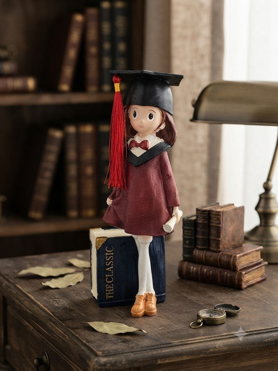 Statue of a standing graduate