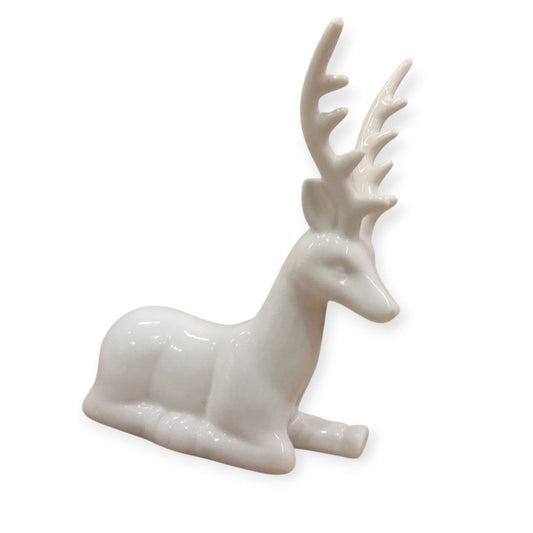White Ceramics Deer Home Decor