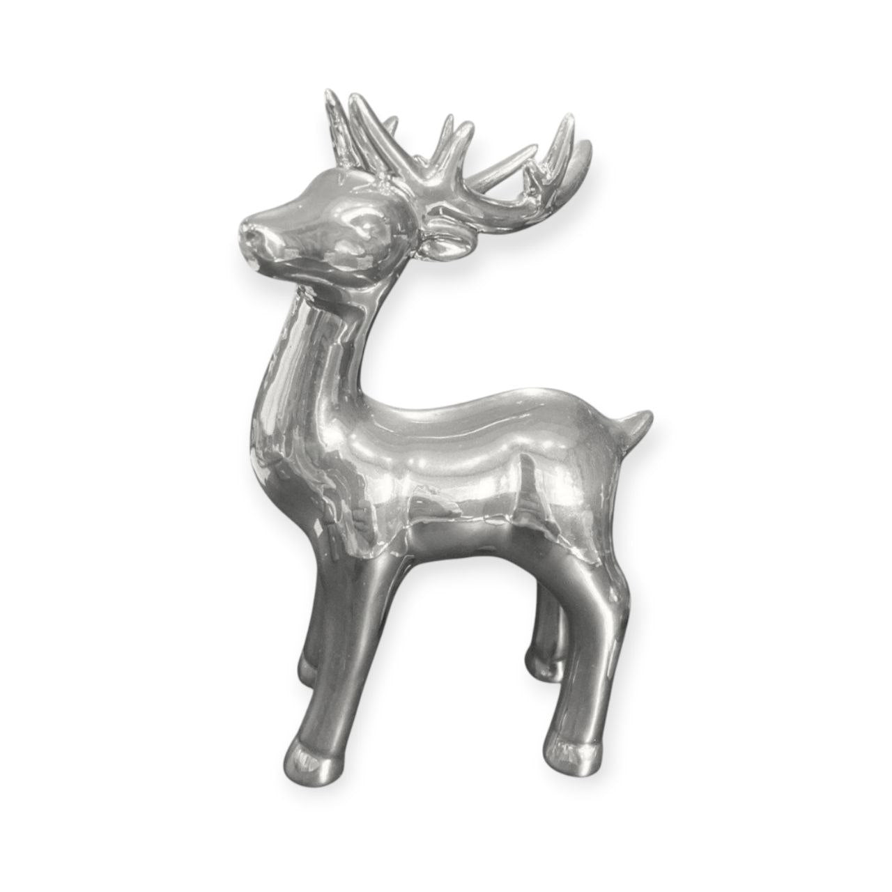 SILVER Ceramic Reindeer