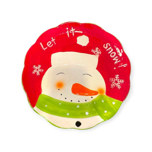 Snowman round plate