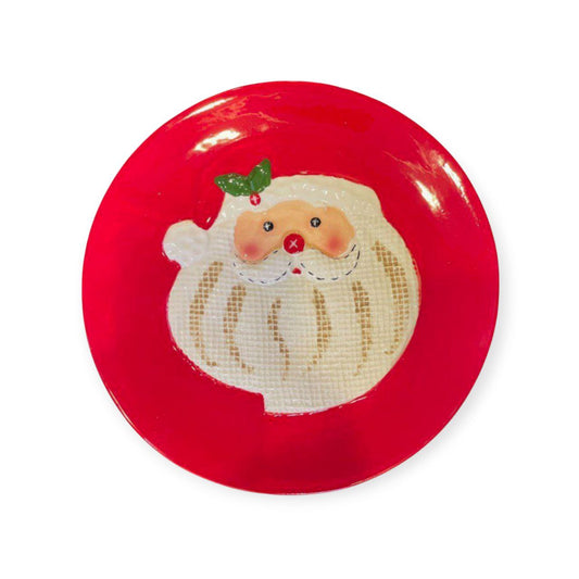 Red ceramic Santa plate