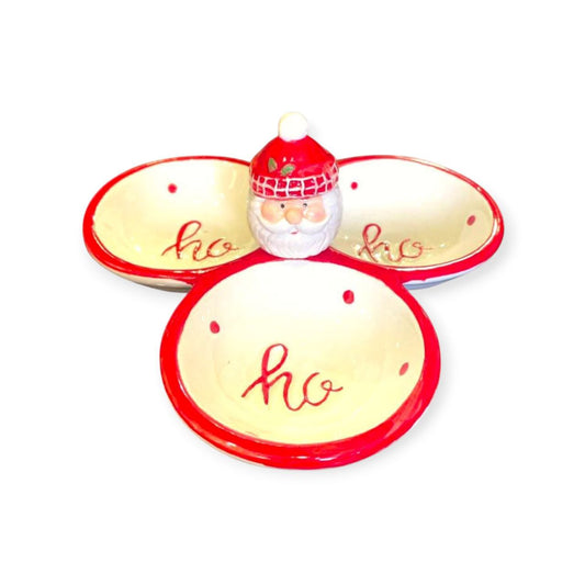 Three Sections Christmas Bowls In Red and White