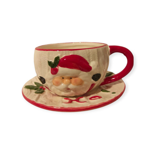 White Santa mug