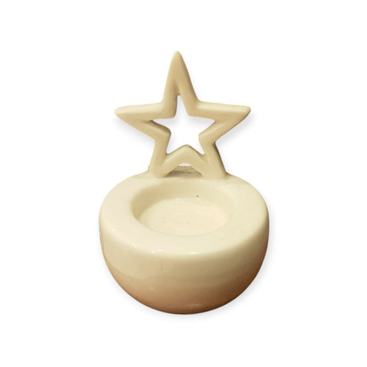 White Ceramic Candle Holder