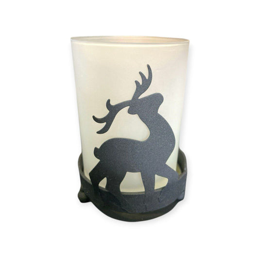 Candle glass metal box 3 pieces