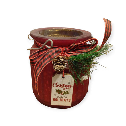 Christmas Glass Candle Holder
