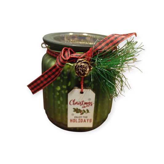 Christmas Glass Candle Holder