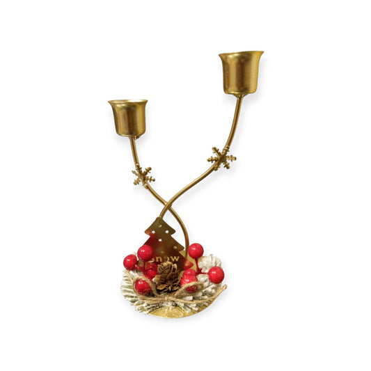 Two metal candle holders