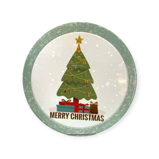 Merry Christmas Tree Round Coasters
