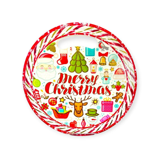 Round Ceramic Christmas Coaster