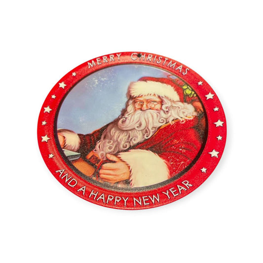 Round metal coaster
