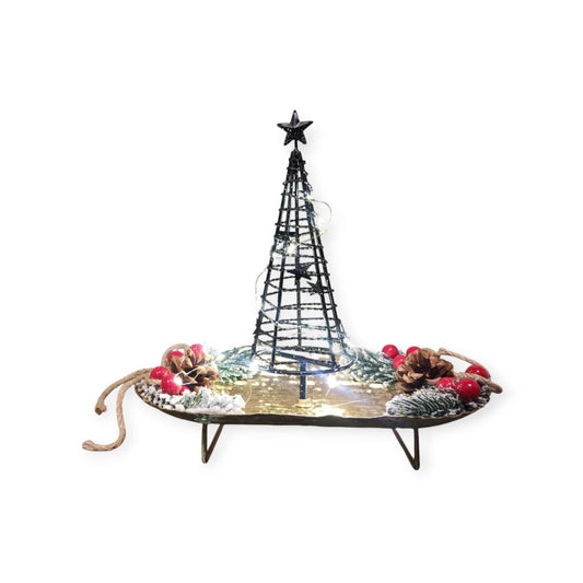 Gold oval metal LED chocolate holder