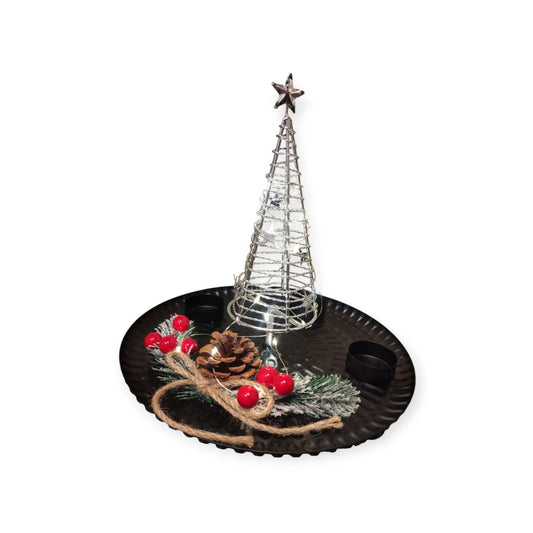 Black LED round metal chocolate holder