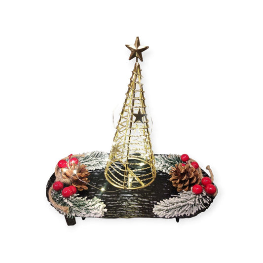 Black oval metal LED chocolate holder