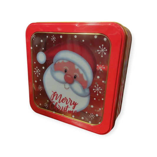 Square metal box with transparent lid
