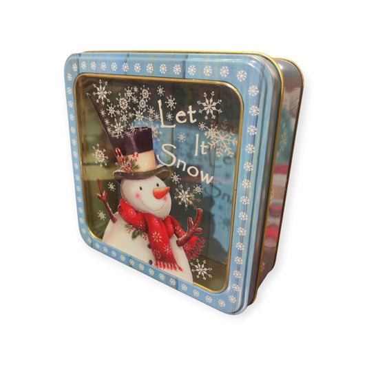 Square metal box with transparent lid