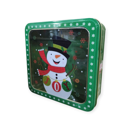 Square metal box with transparent lid
