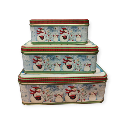 Set of 3 rectangular metal boxes
