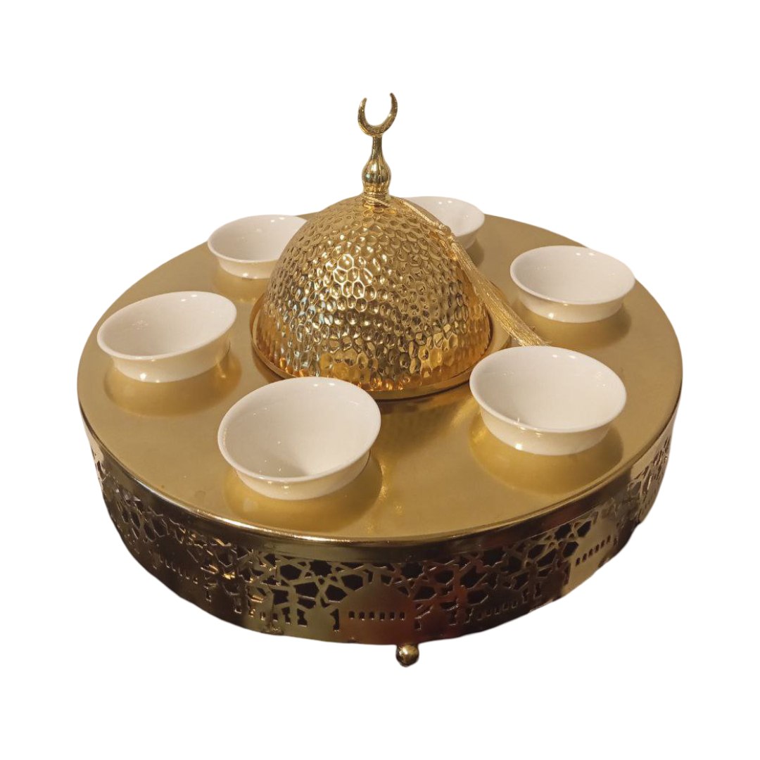 gilded coffee cup tray