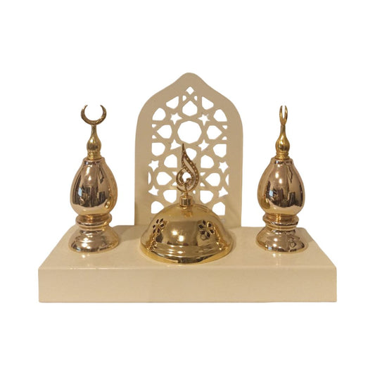Creamy and gold incense burner