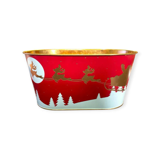 Large Christmas metal bucket