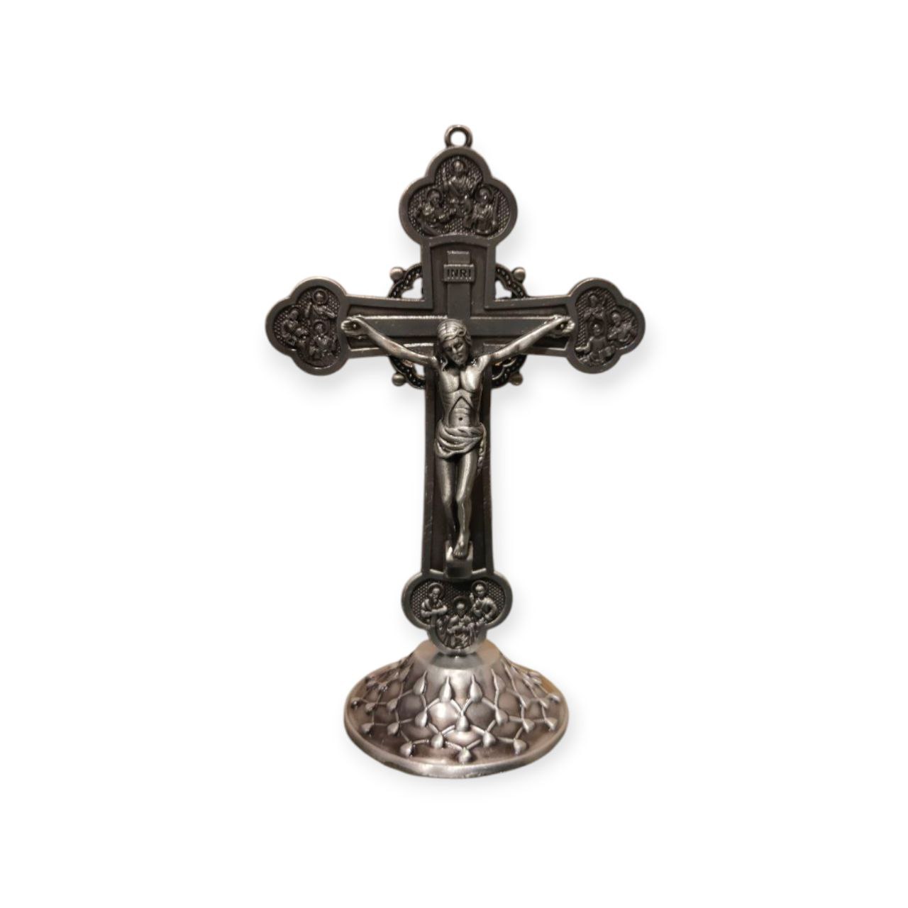 Coptic metal cross with base