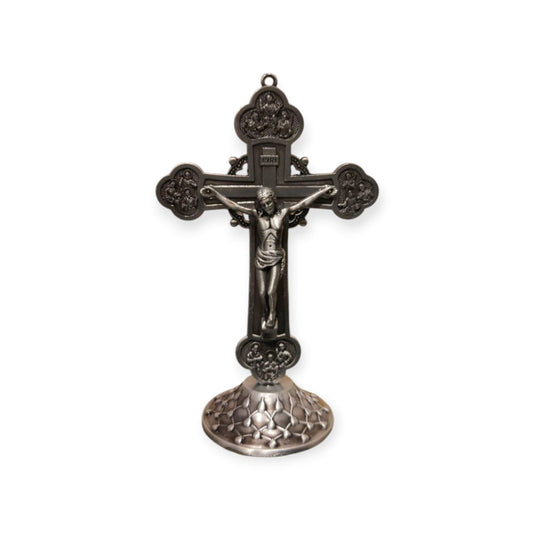 Coptic metal cross with base