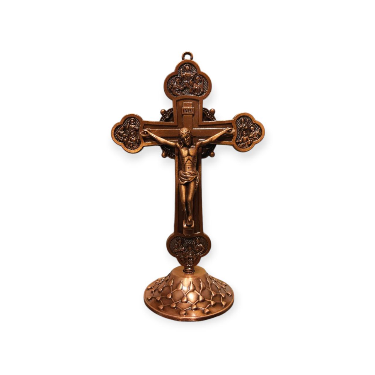 Coptic metal cross with base
