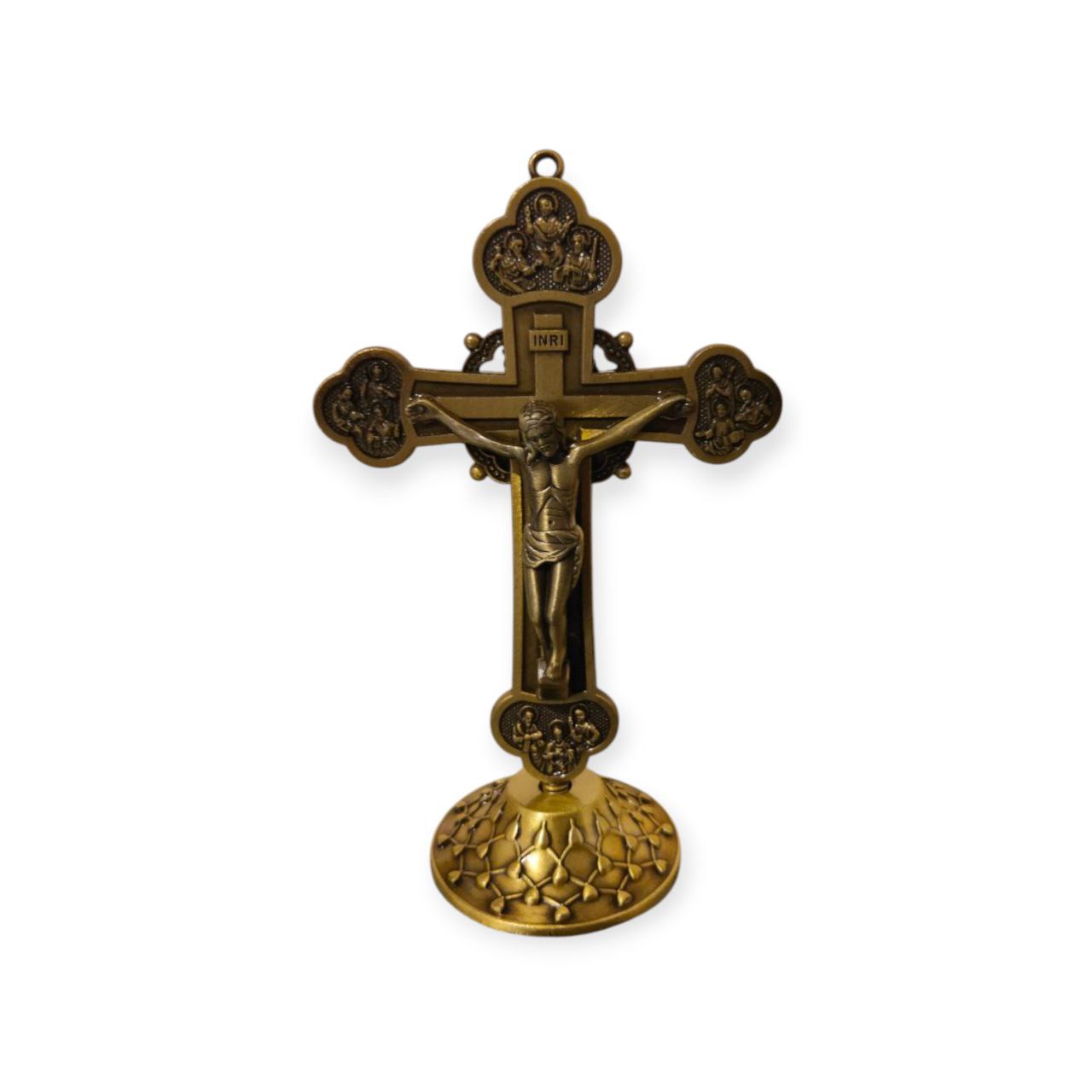 Coptic metal cross with base