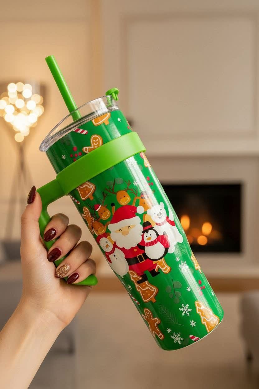 Stainless mug with straw