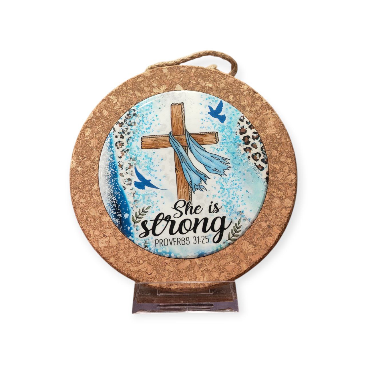Circular ceramic foam frame with verses
