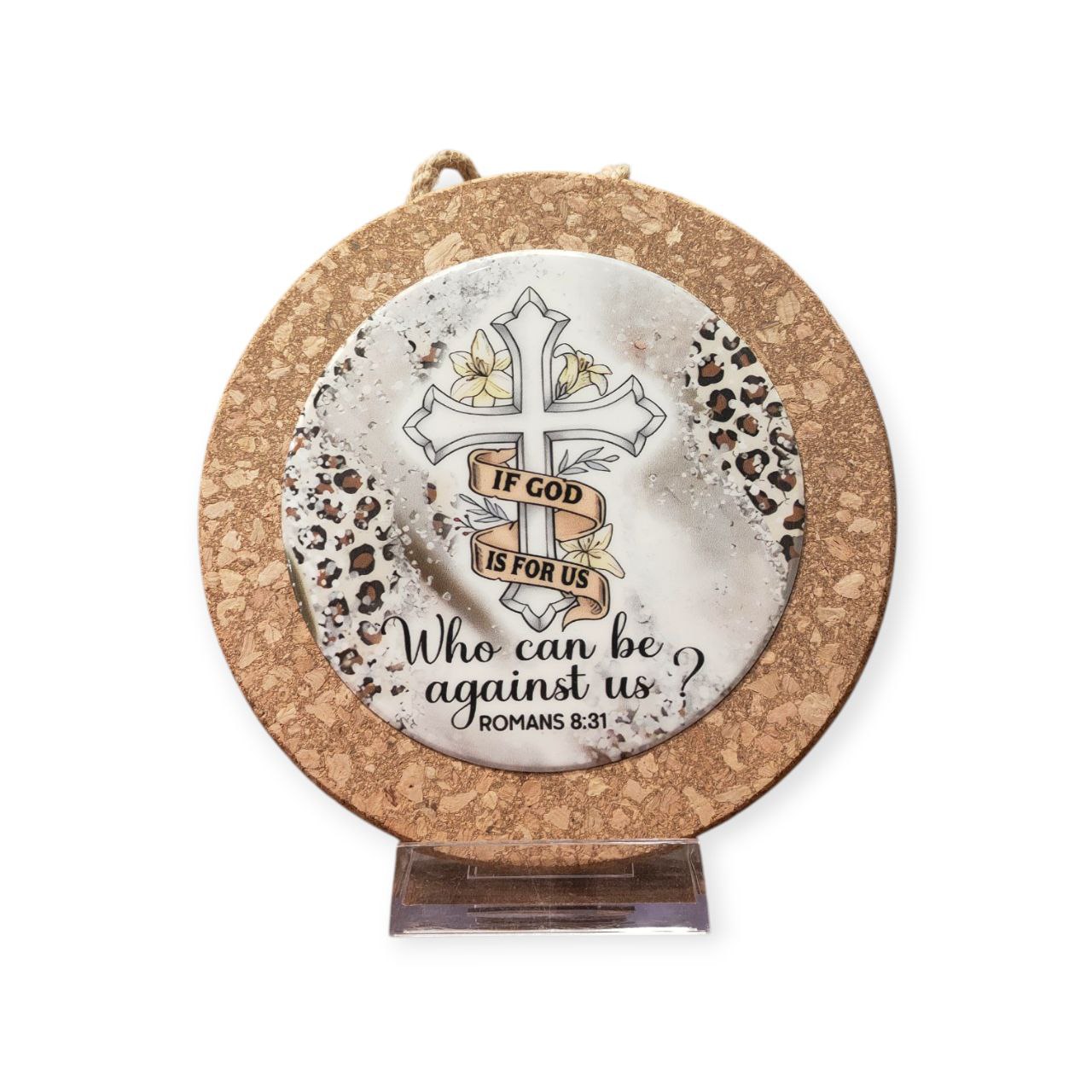 Circular ceramic foam frame with verses