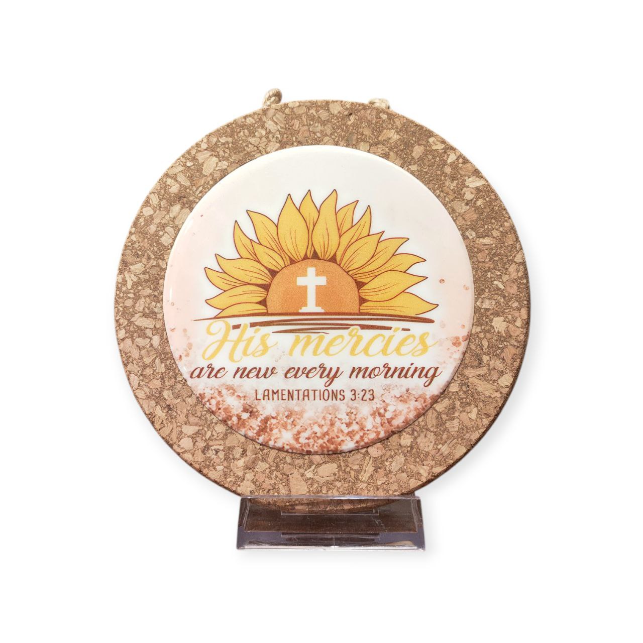 Circular ceramic foam frame with verses