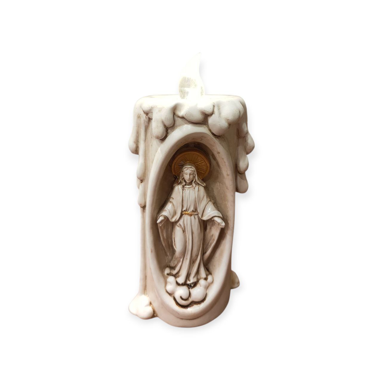The candle of the Virgin is lit