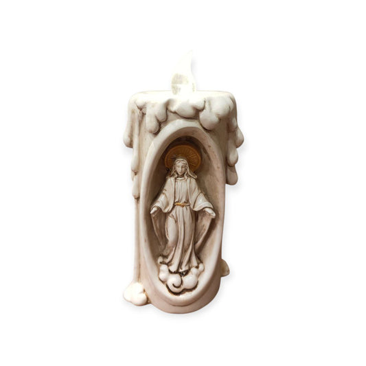 The candle of the Virgin is lit